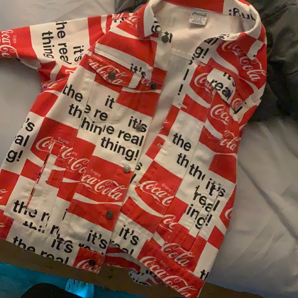 coca cola jean jacket with logo
